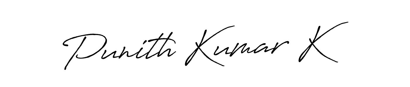 Make a short Punith Kumar K signature style. Manage your documents anywhere anytime using Antro_Vectra_Bolder. Create and add eSignatures, submit forms, share and send files easily. Punith Kumar K signature style 7 images and pictures png